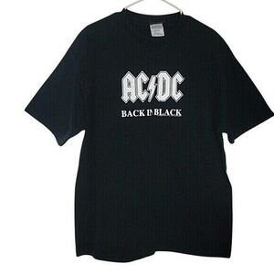 AC/DC ACES & EIGHTS Back In Black T-Shirt‎ XL Music Rock N Roll Retro Vintage